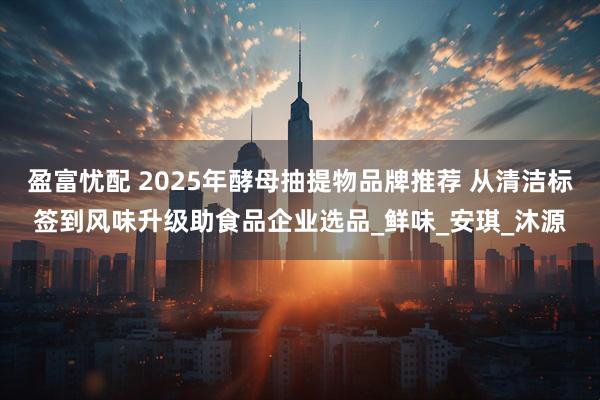 盈富忧配 2025年酵母抽提物品牌推荐 从清洁标签到风味升级助食品企业选品_鲜味_安琪_沐源