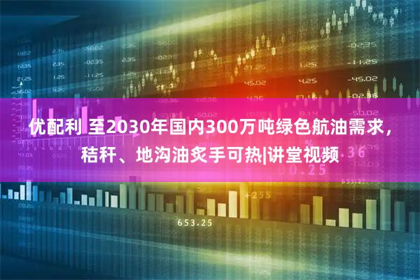 优配利 至2030年国内300万吨绿色航油需求,秸秆、地沟油炙手可热|讲堂视频